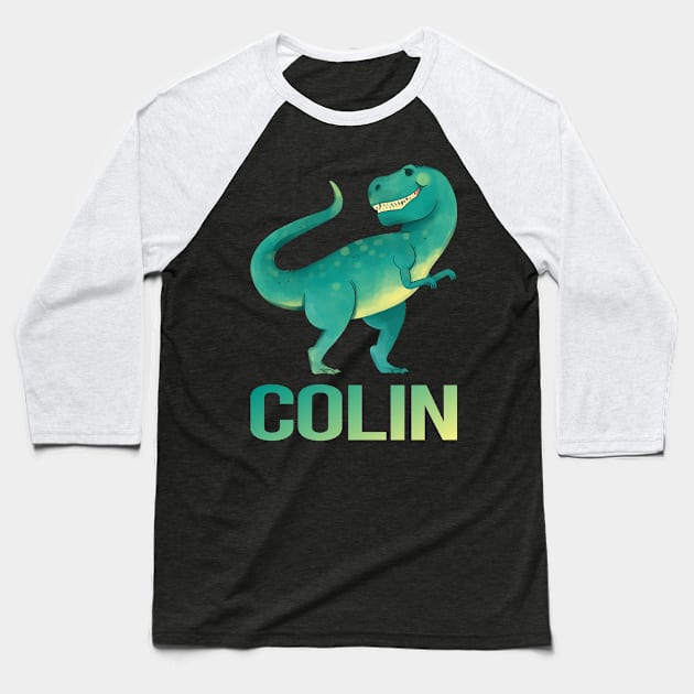 Happy Dinosaur - Colin Name Baseball T-Shirt by Atlas Skate